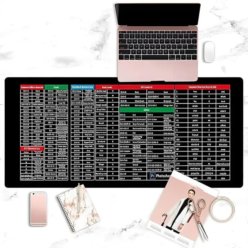 Quick Key Super Large Anti-Slip Keyboard and Mouse Pad