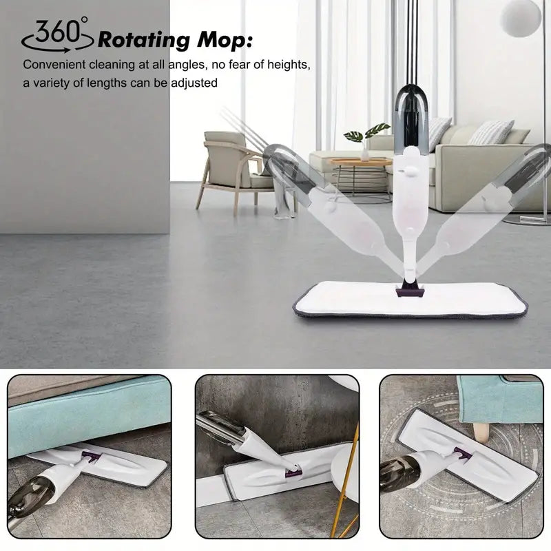 2-in-1 Spray Mop with 360° Rotating Head
