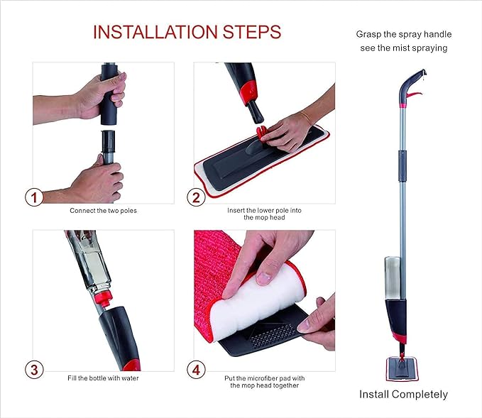 2-in-1 Spray Mop with 360° Rotating Head