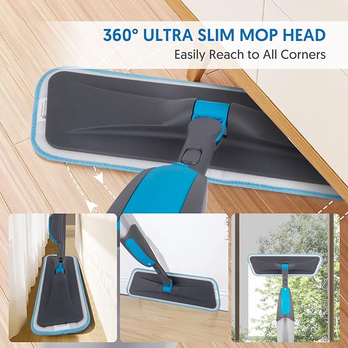 2-in-1 Spray Mop with 360° Rotating Head
