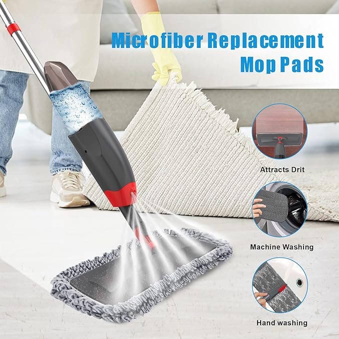 2-in-1 Spray Mop with 360° Rotating Head