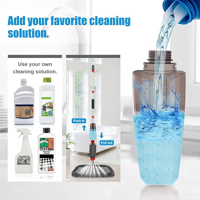 2-in-1 Spray Mop with 360° Rotating Head