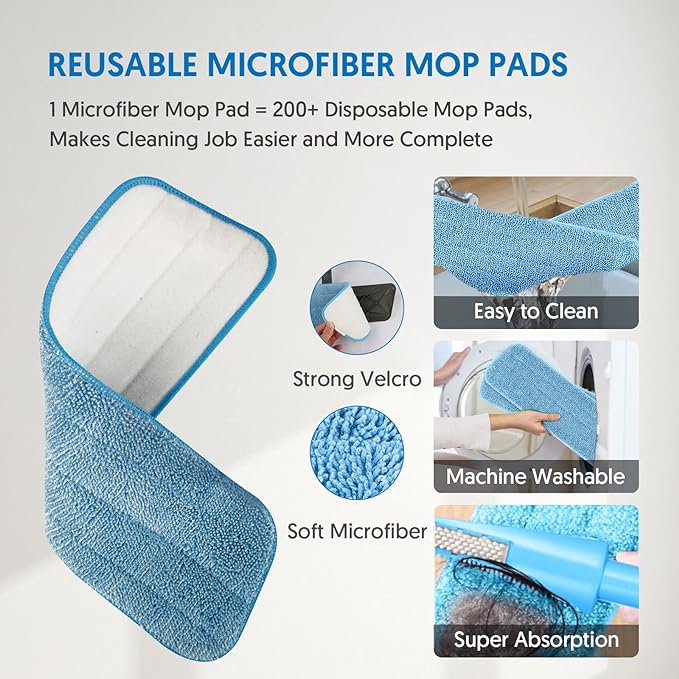2-in-1 Spray Mop with 360° Rotating Head