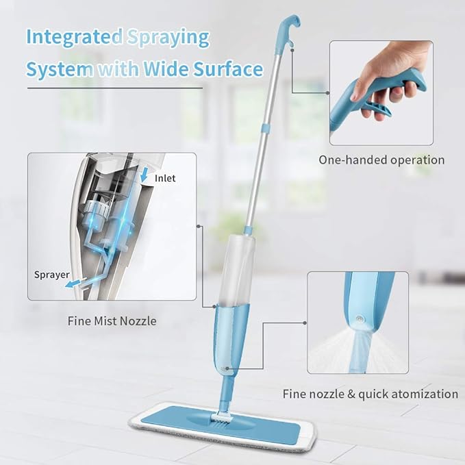 2-in-1 Spray Mop with 360° Rotating Head