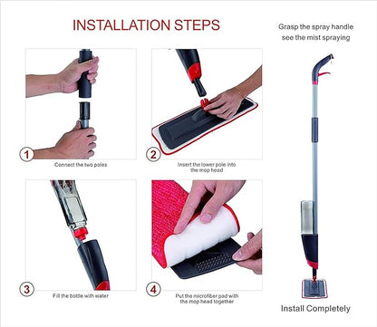 2-in-1 Spray Mop with 360° Rotating Head