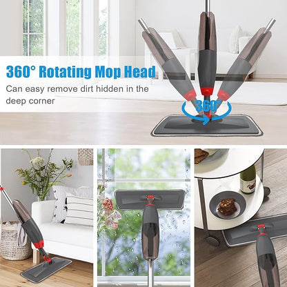 2-in-1 Spray Mop with 360° Rotating Head